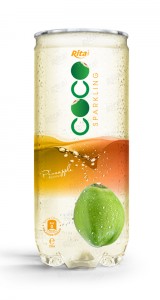 Sparking coconut water with pineapple flavor 250ml Pet can 