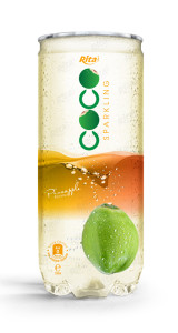 Sparking coconut water with pineapple flavor 250ml Pet can 