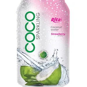 Sparking coconut water with strawberry 