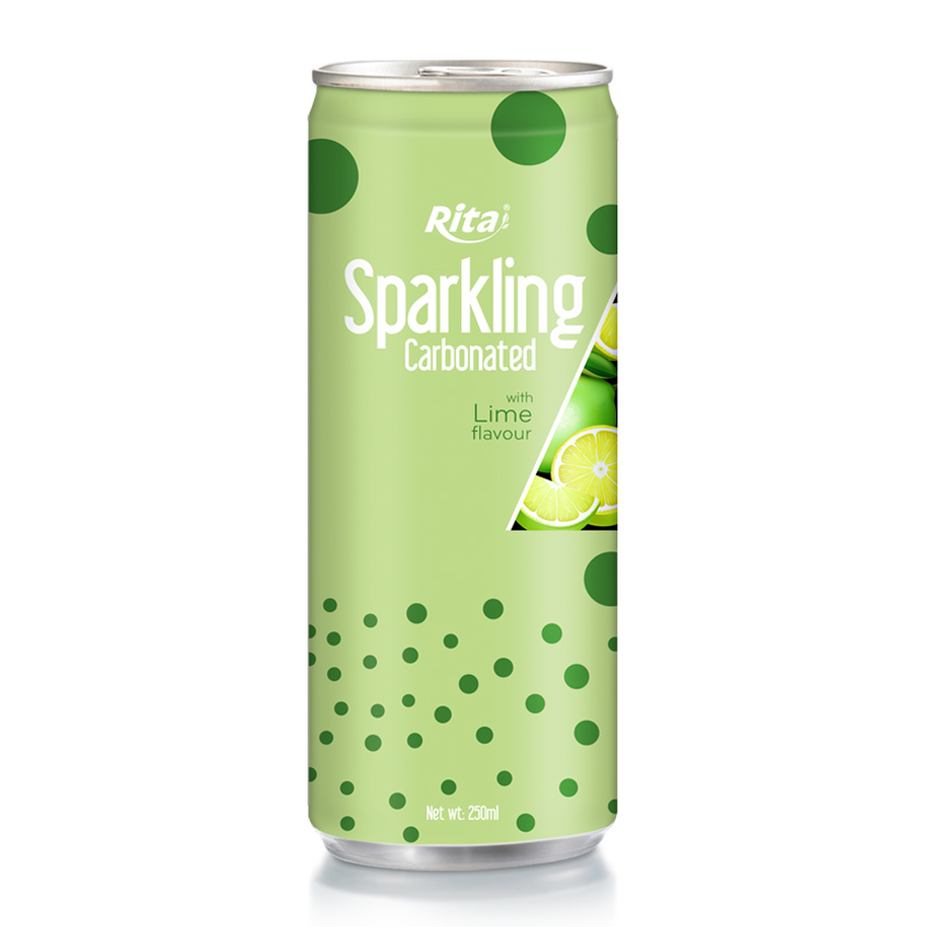 Sparkling Carbonated With Lime Flavor 250ml Can Rita Beverage