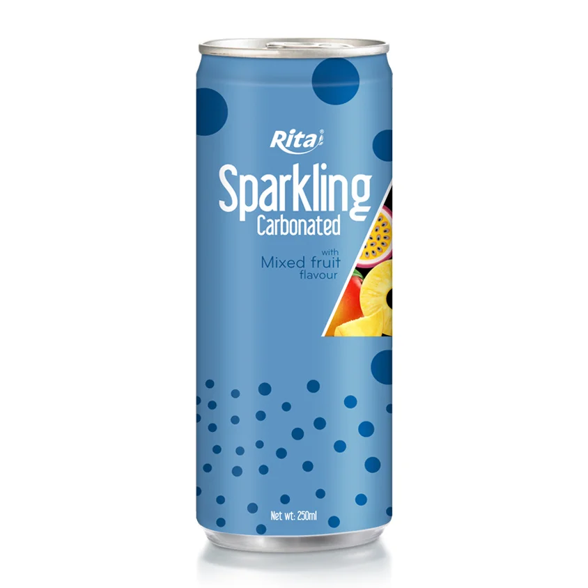 Oem Sparkling Carbonated With Mixed Fruit Flavor 250ml Can Rita Beverage