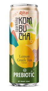 Sparkling Kombucha Lemon and Green Tea with Prebiotic 320ml cans