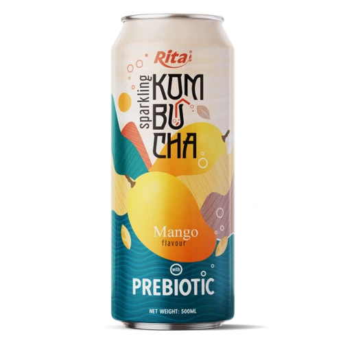 Sparkling Kombucha Prebiotic with mango 500ml cans