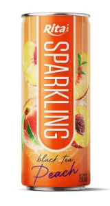 Sparkling drink fruit peach and black tea 250ml cans