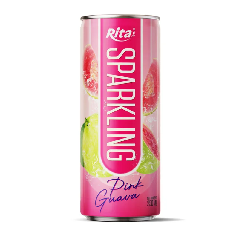 Sparkling drink fruit pink guava 250ml cans - RITA Beverage