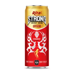 Strong Energy Drink Ginseng with Strawberry Flavor 320ml
