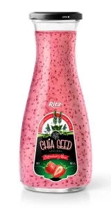 Wholesale glass  Chia Seed plus strawberry flavour drink 1L