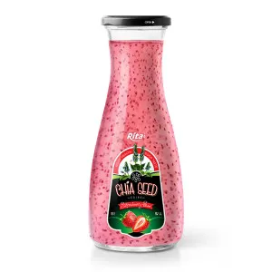 Wholesale glass  Chia Seed plus strawberry flavour drink 1L