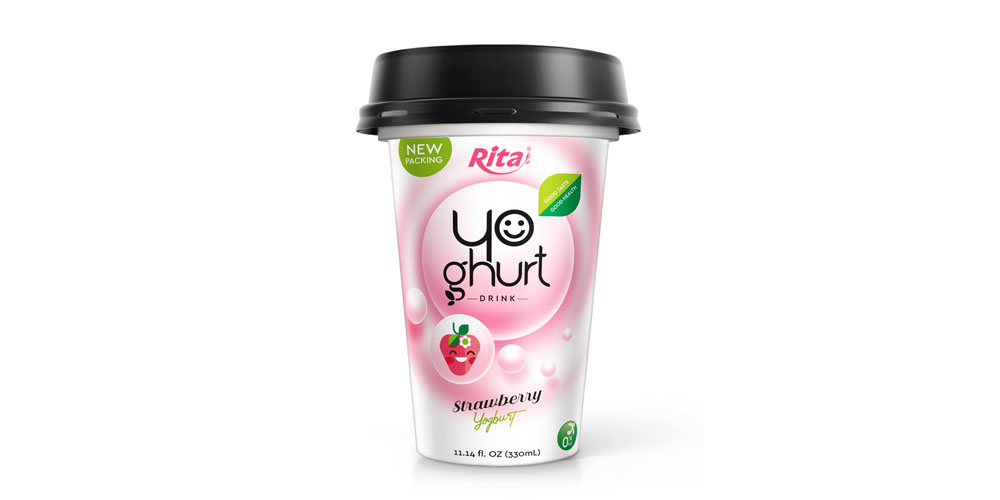 Yoghurt strawberry PP CUP 330ml