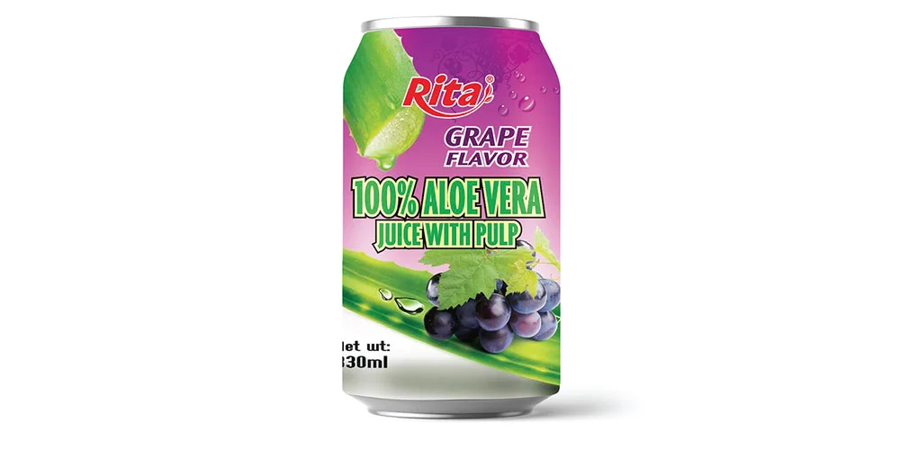 aloe vera juice with pulp flavor grape