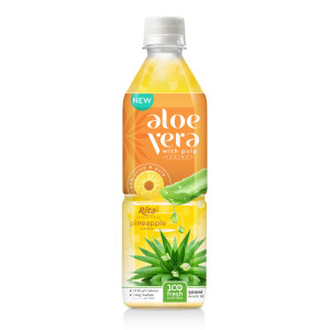 aloe vera pulp juice with pineapple 500ml Pet squares