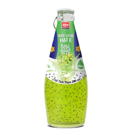basil seed with green grape juice
