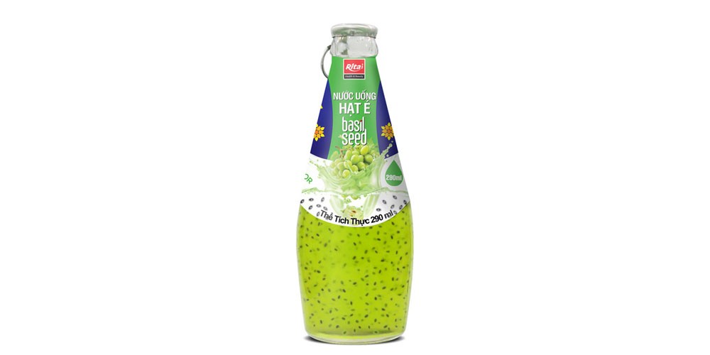 basil seed with green grape juice