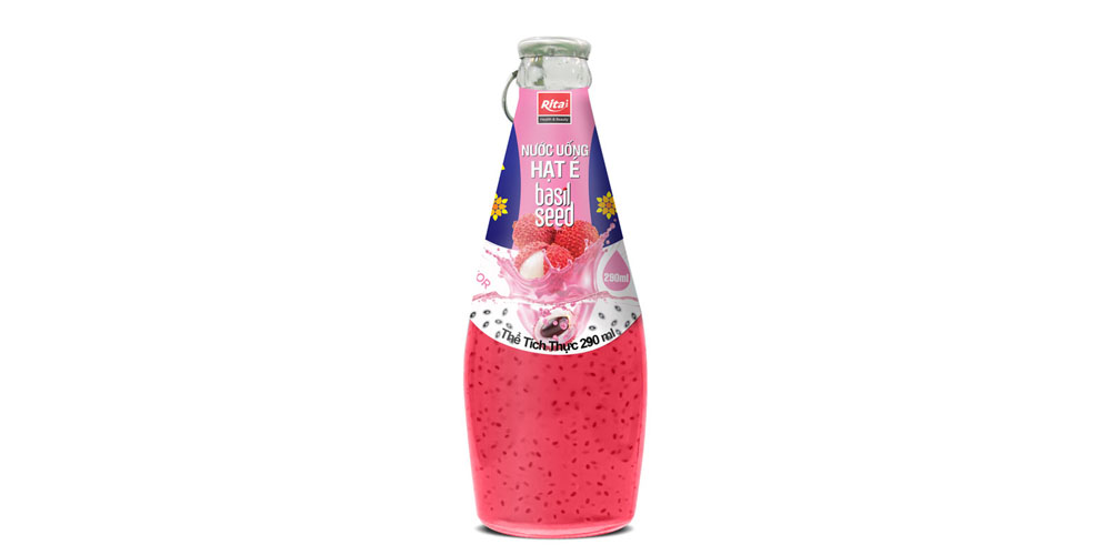 basil seed with lychee juice