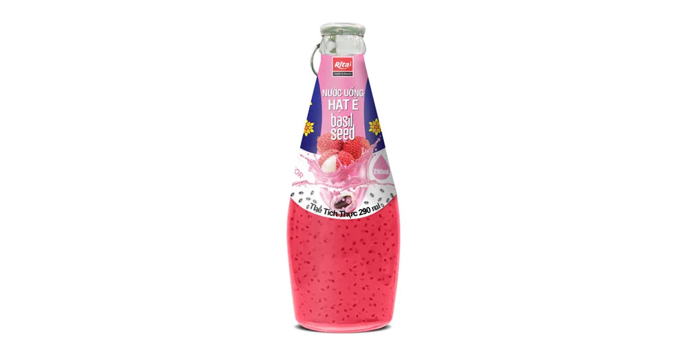 basil seed with lychee juice