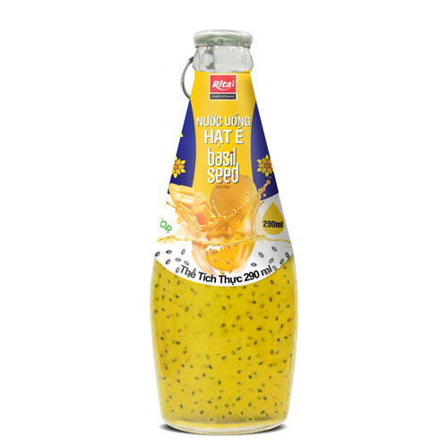 basil seed with mango juice