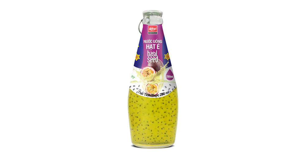 basil seed with passion-fruit juice