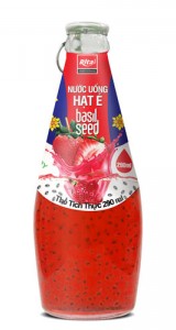 basil seed with strawberry juice