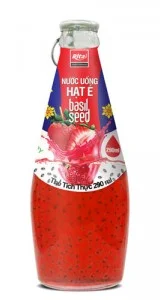 basil seed with strawberry juice