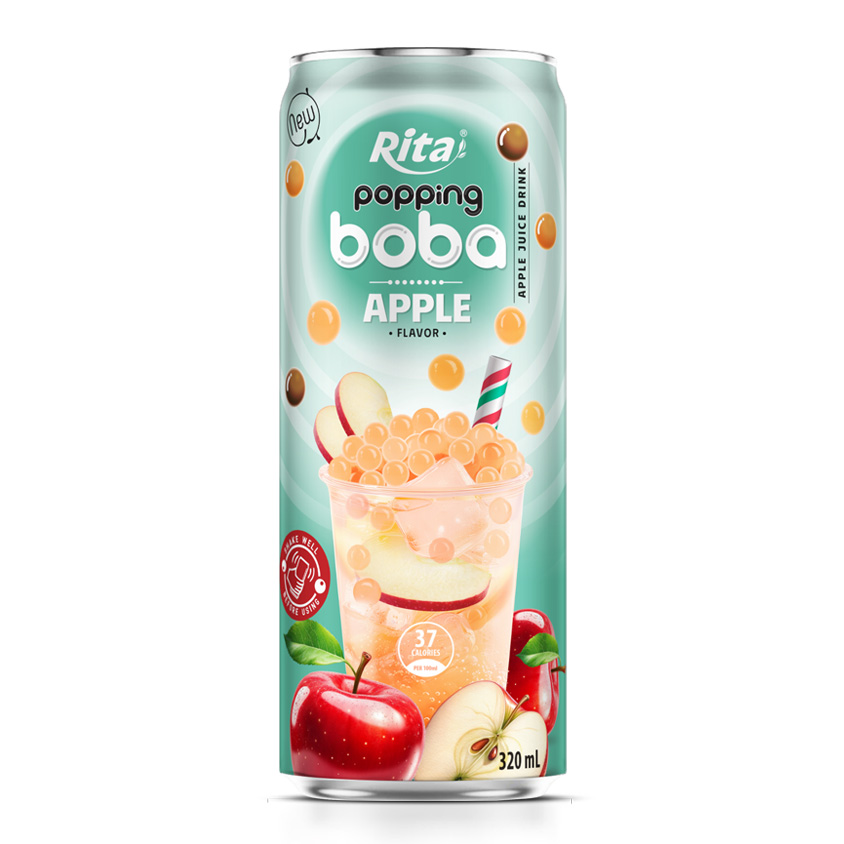 best popping boba with apple flavor canned drink