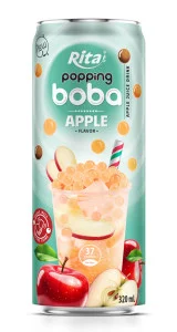 best popping boba with apple flavor canned drink