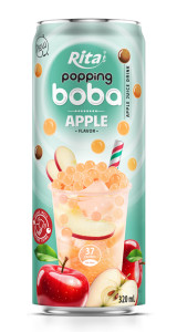 best popping boba with apple flavor canned drink