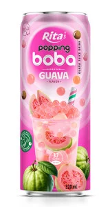 best popping boba with guava flavor canned drink