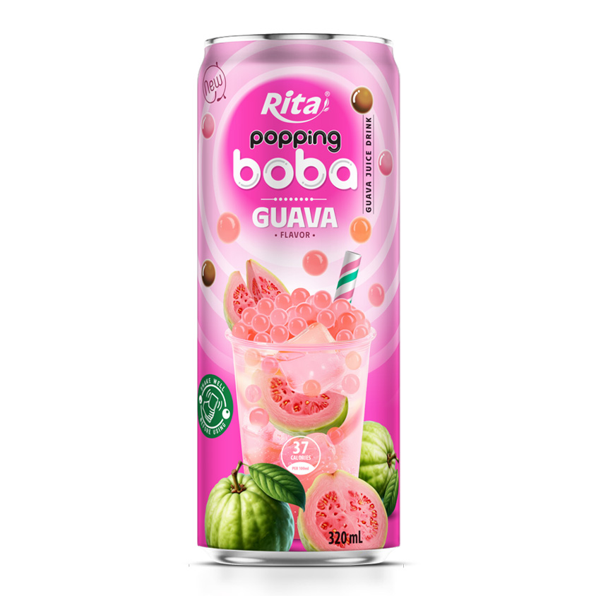 best popping boba with guava flavor canned drink