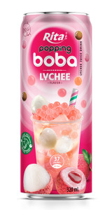 best popping boba with lychee flavor canned drink