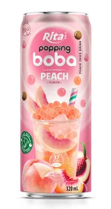 best popping boba with peach flavor canned drink