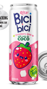 Bici Bici 325ml Strawberry drink with nata de Coco ( wide opening can)