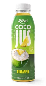 COCO JUS Real Coconut Water with Pineapple Juice 500ml (16.9 fl oz)