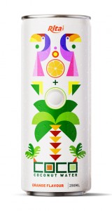 coconut water with orange flavour250mlcan
