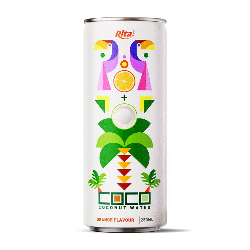 coconut water with orange flavour250mlcan
