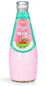 fruit juice brands strawberry with Basil seed Milk 290ml