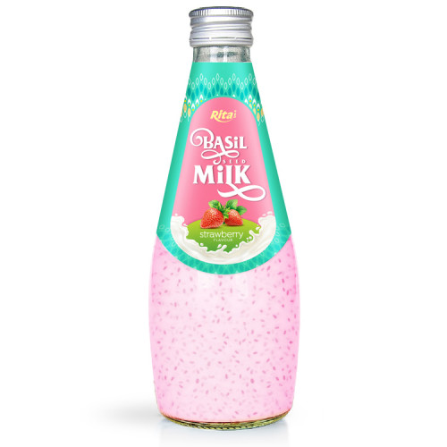 fruit juice brands strawberry with Basil seed Milk 290ml
