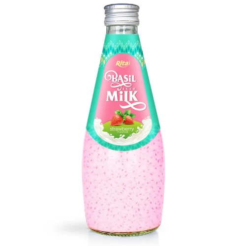 fruit juice brands strawberry with Basil seed Milk 290ml
