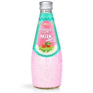 fruit juice brands strawberry with Basil seed Milk 290ml
