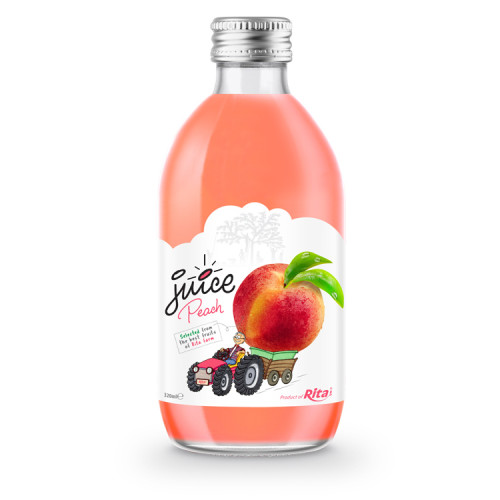 glass 320ml fruit juice peach private label brand