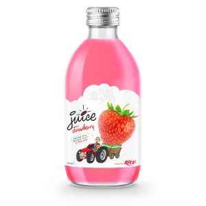 glass 320ml fruit trawberry juice private label brand