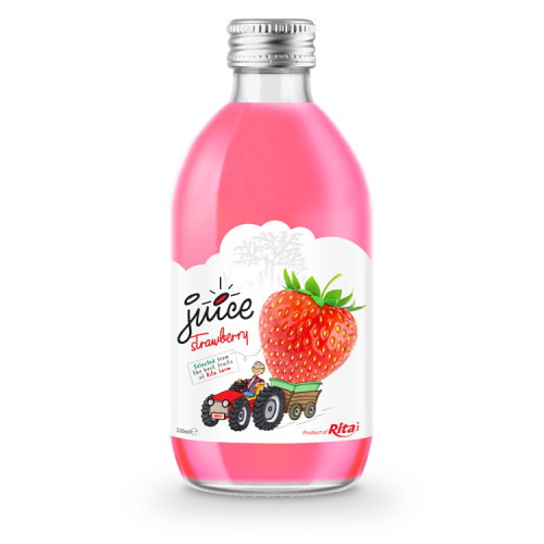 glass 320ml fruit trawberry juice private label brand