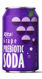 Grape Flavor Prebiotic Soda 330ml short can