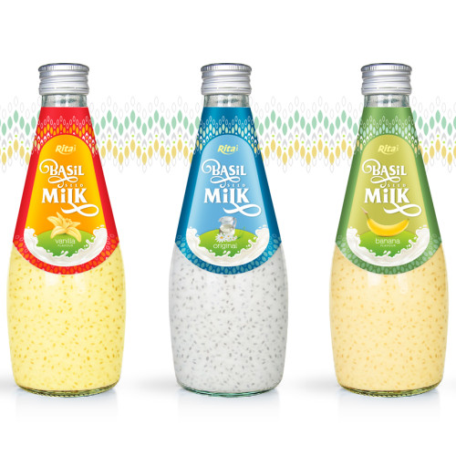 juice packaging design Basil seed milk 290ml