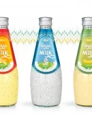juice packaging design Basil seed milk 290ml