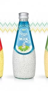 juice packaging design Basil seed milk 290ml