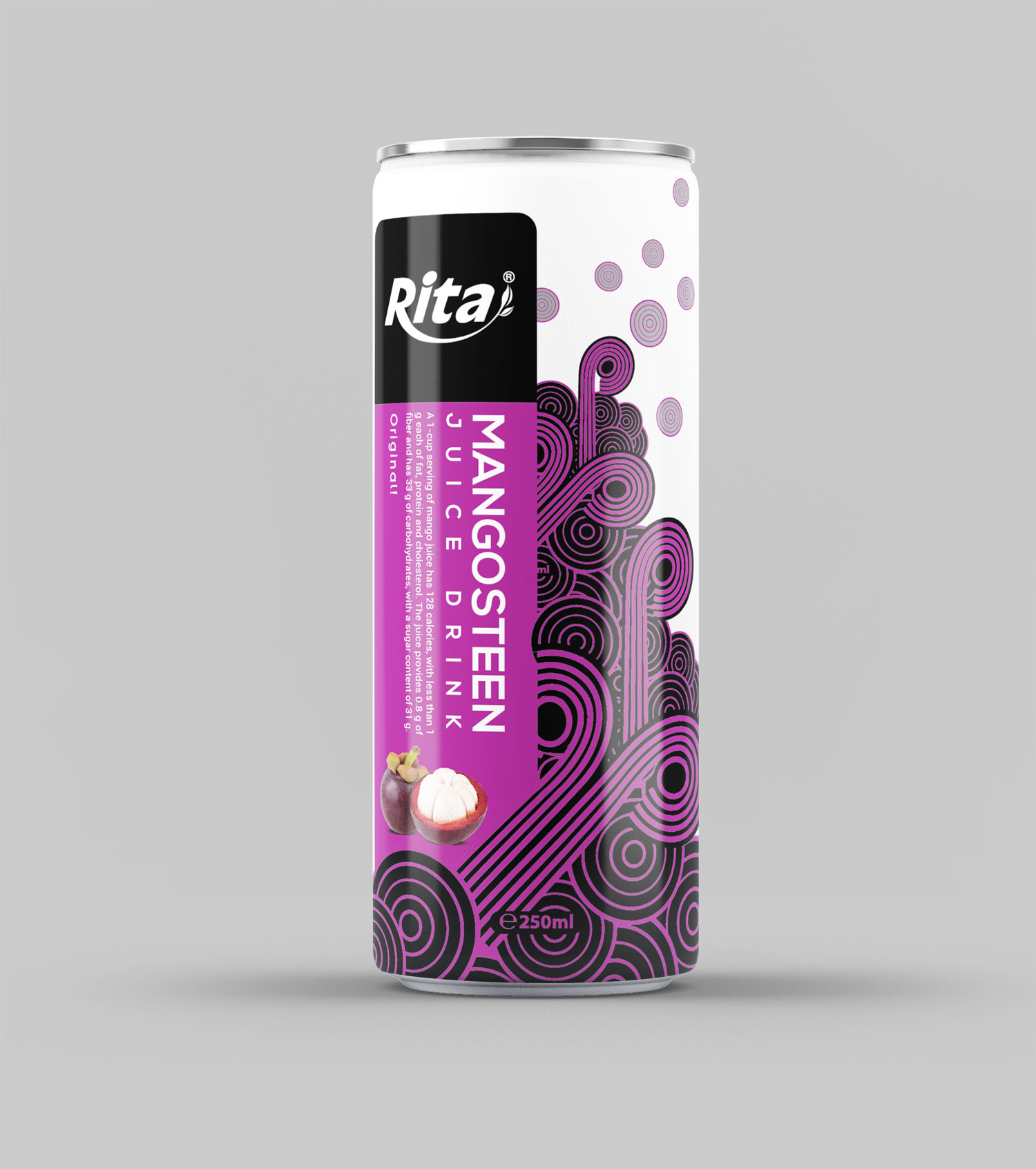 250ml Canned Mangosteen Juice Drink Rita Fruit Juice