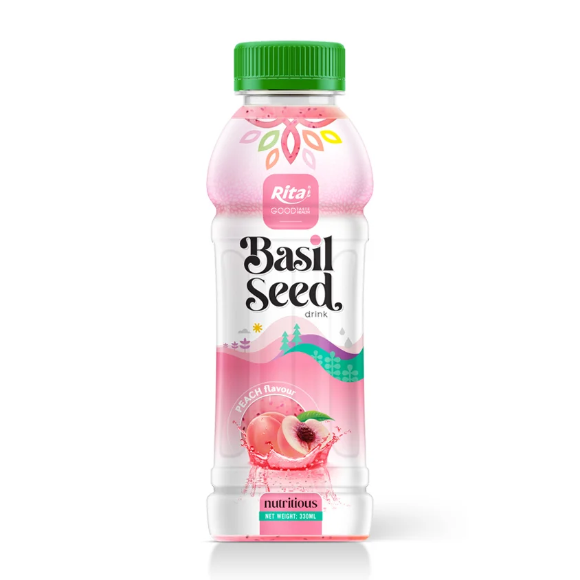 nutritious food Basil seed drink Peach 