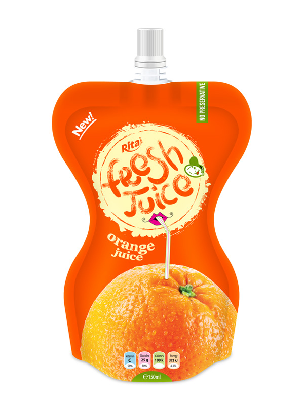 orange  juice drink 150ml in bag packing