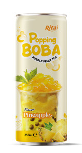 popping Boba bubble pineapple TEA drink  250ML cans
