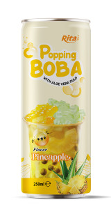 popping Boba bubble pineapple flavor with aloe vera pulp  250ML cans